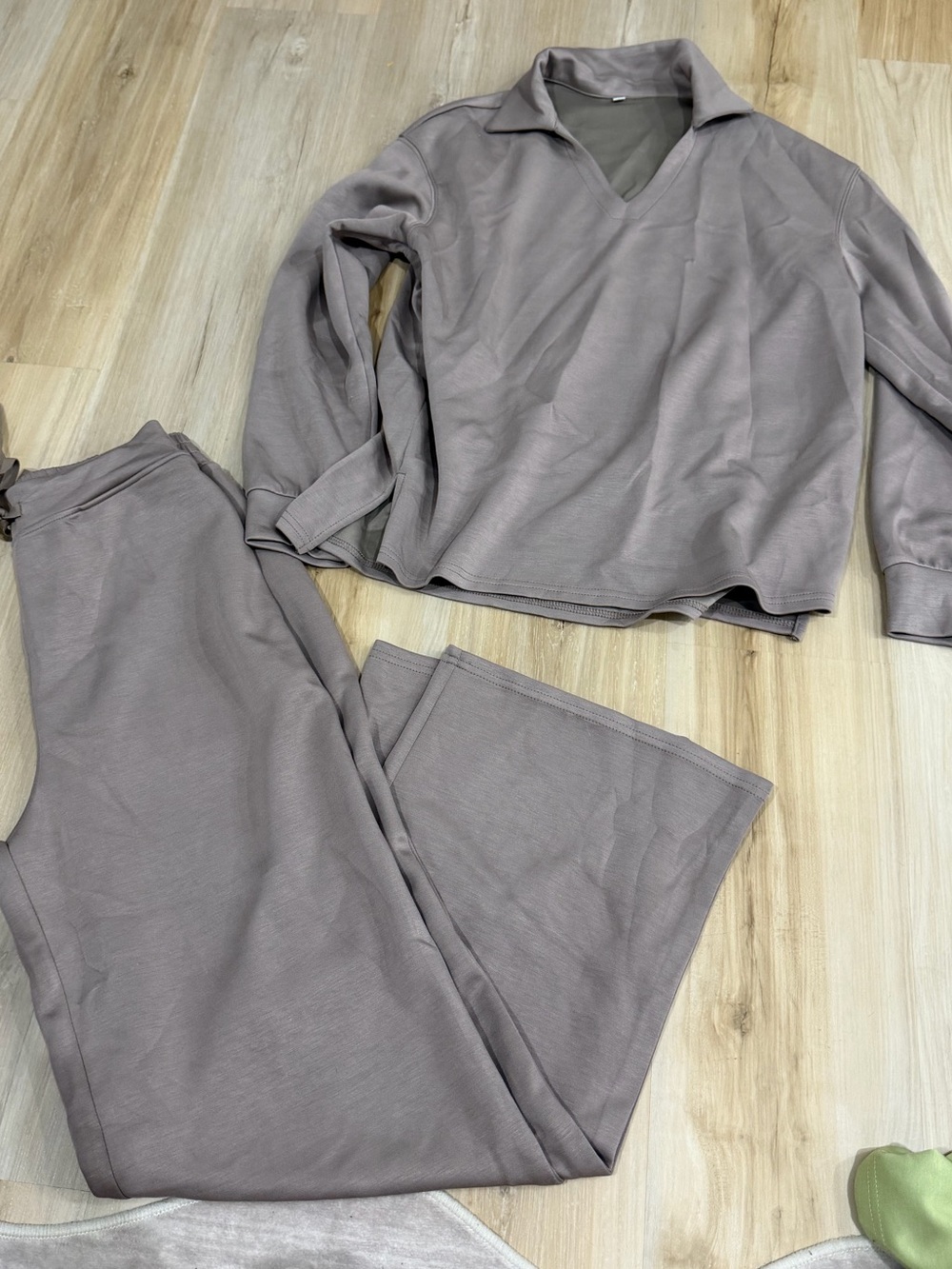 Relaxed Taupe Women's slightly wide legged pants and tunic